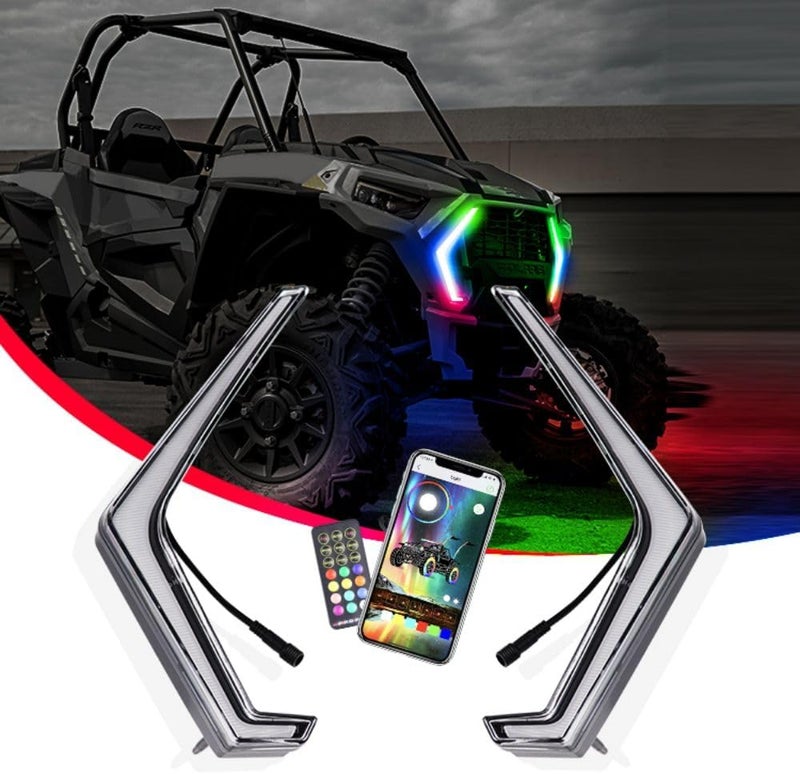 Chelhead RGB RZR XP 1000 Fang Light Kit with Chasing Color, Front Signature Accent Fang Light Assembly Compatible with Polaris RZR XP 1000 Turbo 2018-2024 - Image 1